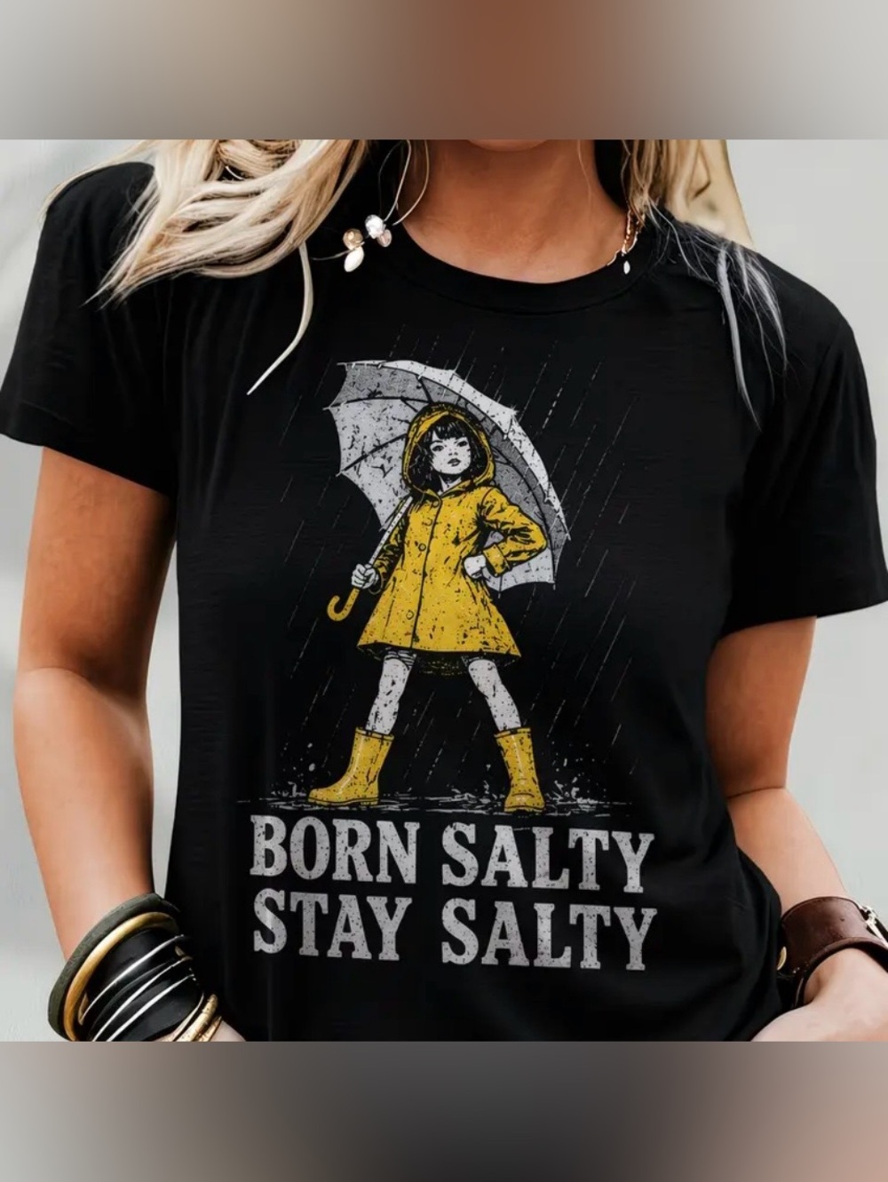 Womenβs Born Salty Graphic Tee